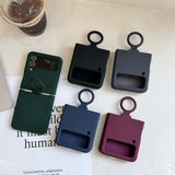 Original Fluorescence Color Liquid Silicone Ring Holder Case For Samsung Galaxy Z Flip