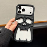 Cut-out Heat-Dissipating Skull-Face Soft Silicone Case For iPhone