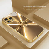 Colorful Apple Pattern Electroplated Glass Phone Case For iPhone