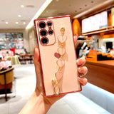 Plating Love Heart Bracelet Case For Samsung Galaxy