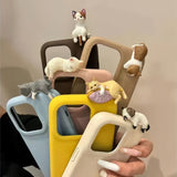 Cute Cat All-Inclusive 3D Anti-Fall Lanyard Case For iPhone