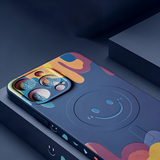 Silicone Graffiti Smile Magnetic Case for iPhone