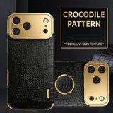 Crocodile Leather Plating Silicone case For iPhone