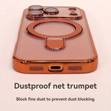 Luxury Plating Magnetic Bracket Phone Case For iPhone