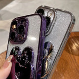 Glitter Mirror Rabbit Stand Case For Samsung