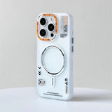 Frosted Metal Lens Frame Buttons Magnetic Case For iPhone