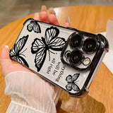 Art Blue Butterfly Plating Clear Camera Protective Case For IPhone