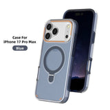 3-in-1 For Magnetic Metal Ring Stand Matte Case For iPhone