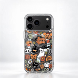 Halloween Ghost Pumpkin Floral Clear Case For iPhone