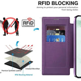 Magnetic Leather Card Clear Book Case For Samsung