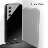 Tempered Glossy Glass Hard Back Case for Samsung