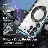 Bright Shield Series Electroplated Magnetic Stand Transparent Phone Case for Samsung