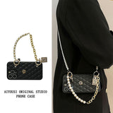 Luxury Fashion Lanyard 3D Camellia Case for IPhone
