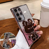 Glitter Mirror Rabbit Stand Case For Samsung