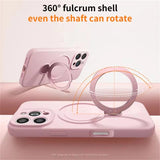 Invisible Stand Holder Magnetic Liquid Silicone Case for iPhone