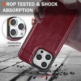 Wallet RFID Blocking Layer Protect Magnetic Flip Leather Case For iPhone