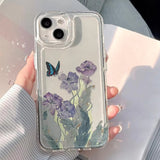 Pink Rose Floral Soft Case For iPhone