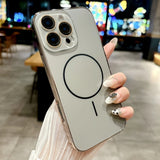 Plating Matte Magnetic Wireless Charge Case For iPhone
