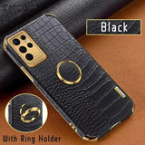 Crocodile Leather Plating Silicone Soft Case For Samsung Galaxy