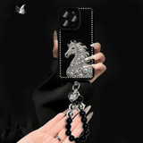 Creative high-end pearl white horse pattern Case For iPhone