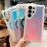 Space-Themed Gradient Magnetic Four-Corner Shockproof Phone Case for Samsung