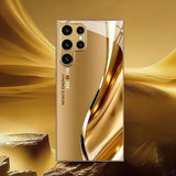 Gold-curve electroplated protective phone case For Samsung