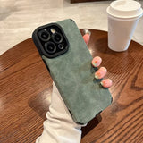 Fashion Matte Leather Silicone Case For iPhone