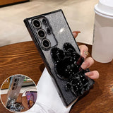 Glitter Mirror Rabbit Stand Case For Samsung