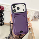 Skin-feel, drop-resistant protective case with card holder For iPhone