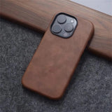 Retro Crazy Horse Leather Magnetic Case For iPhone