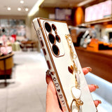 Plating Love Heart Bracelet Case For Samsung Galaxy