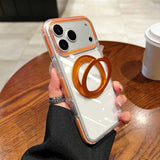 Transparent Magnetic Ring Holder Kickstand Hard Case For Iphone