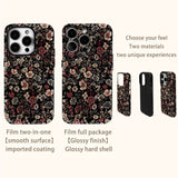 Retro Floral Double-Layer Shock-Resistant Phone Case For iPhone
