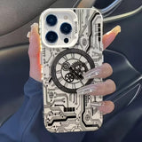 Mechanical-Style Circuit Pattern IMD Phone Case For iPhone