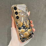 Shockproof Double Butterfly Gold Rose Phone Cover For Samsung
