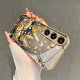 Shockproof Double Butterfly Gold Rose Phone Cover For Samsung