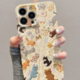 Oil painting full-screen cat case for iPhone