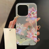 Translucent Slim Silky Skin Matte Flowers Phone Case For iPhone