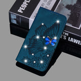 Glitter Leather Flip Wallet Butterfly Bling Book Card Case For iPhone