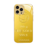 Gold Metallic Paint Glass Phone Case For iPhone