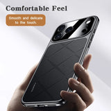 Luxury Frame Leather  Plating Camera Protect Shockproof Case  For iPhone