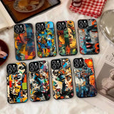 Graffiti-Style Portrait Canvas Phone Case For iPhone