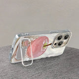 Pink Apple with Stand  Case for iPhone
