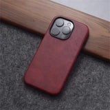 Retro Crazy Horse Leather Magnetic Case For iPhone