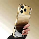 Luxury Brown Gradient Stripe Shockproof Case For iPhone