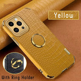 Crocodile Leather Plating Silicone case For iPhone