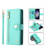 Zipper Cards Solt Wallet Leather Case For Samsung Galaxy