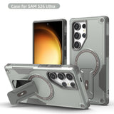 Invisible Bracket Shockproof Fold Stand Holder Magnetic Armor Case For Samsung