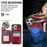 Wallet RFID Blocking Layer Protect Magnetic Flip Leather Case For iPhone