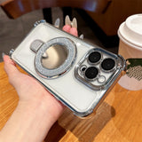 Sparkle Mirror Magnetic Makeup Mirror Back Case for iPhone